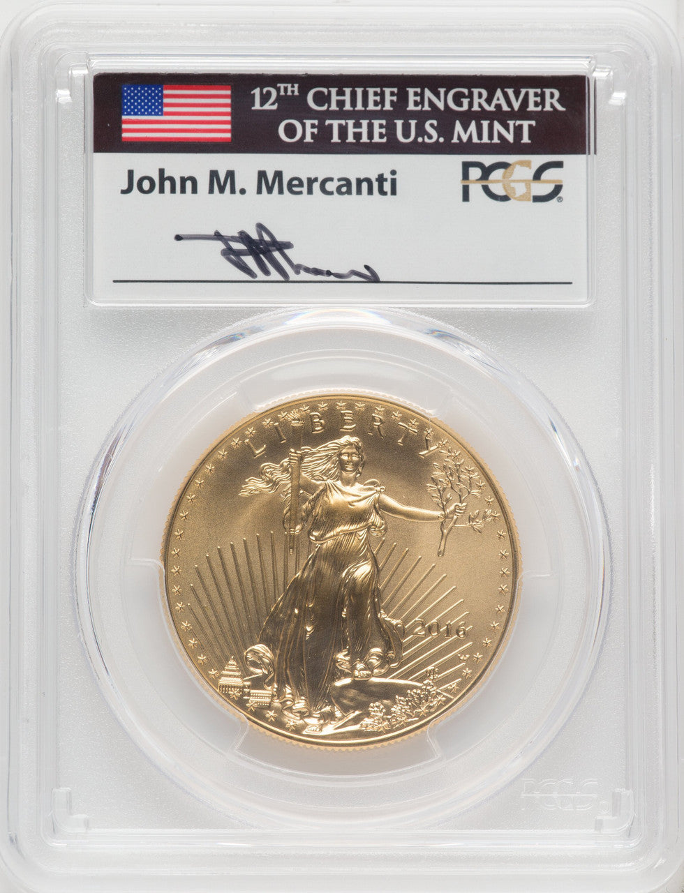 2016-W $50 One-Ounce Gold Eagle Washington PCGS SP70