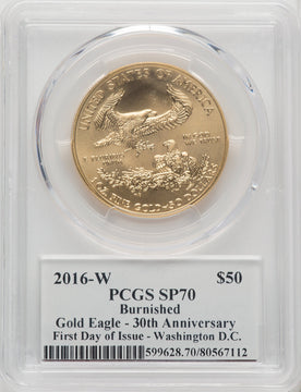 2016-W $50 One-Ounce Gold Eagle Washington PCGS SP70