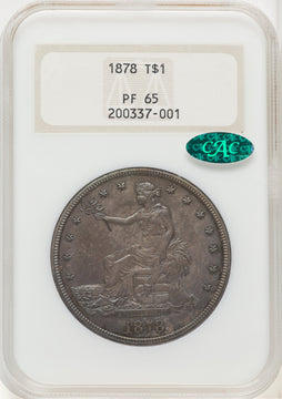 1878 T$1 CAC Proof Trade Dollar NGC PR65