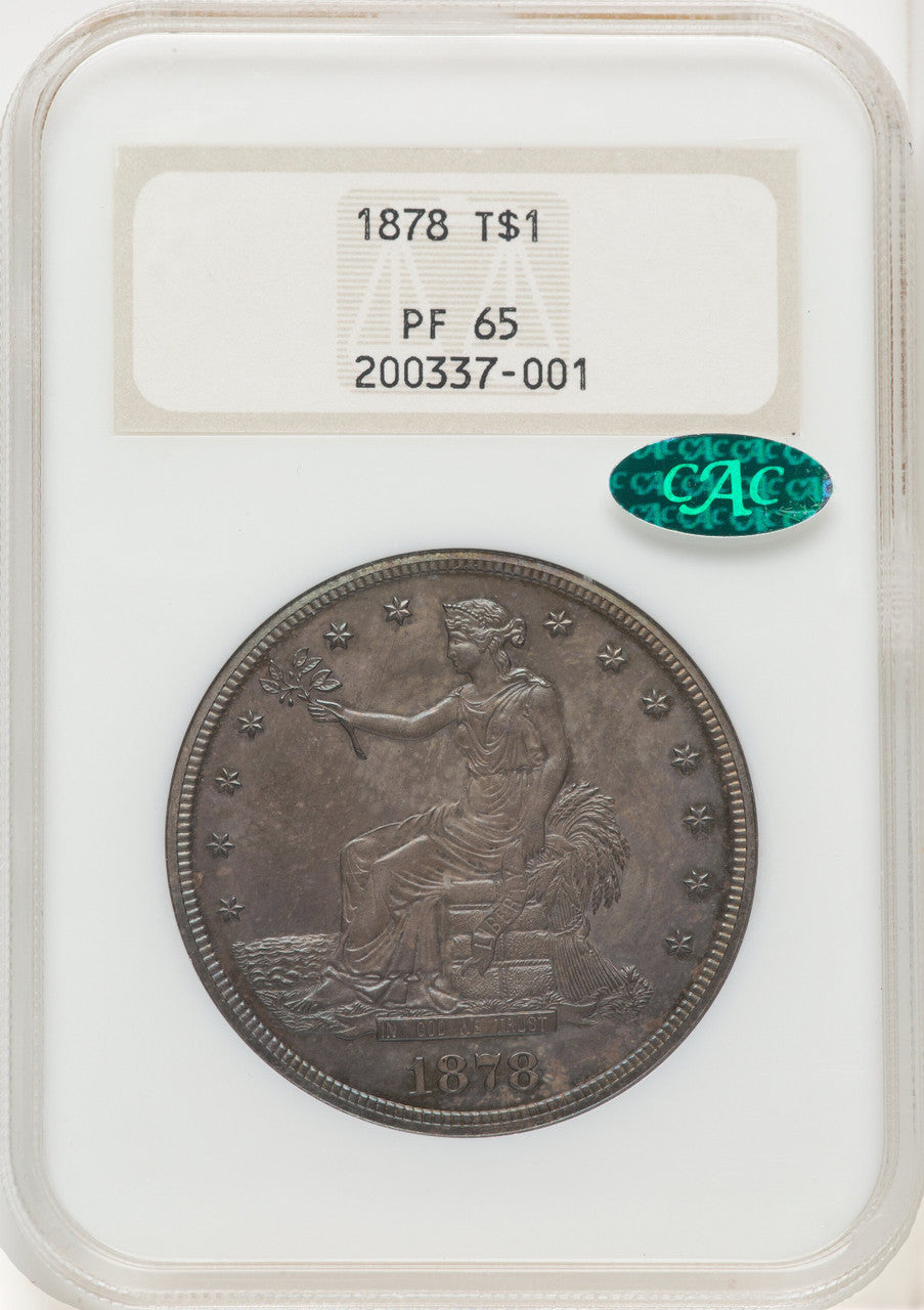 1878 T$1 CAC Proof Trade Dollar NGC PR65