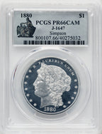 1880 S$1 J-1647 CA Patterns PCGS MS66