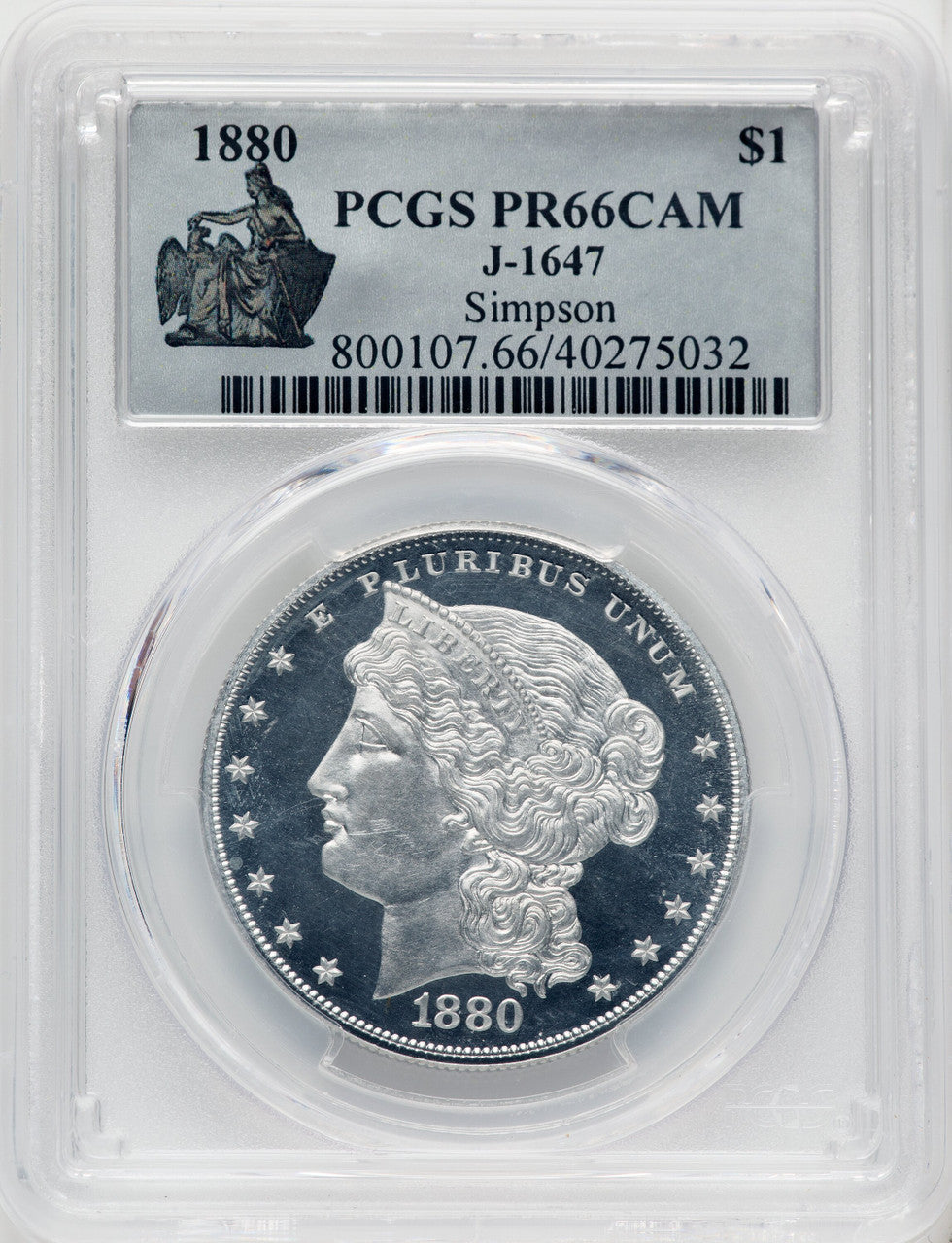 1880 S$1 J-1647 CA Patterns PCGS MS66