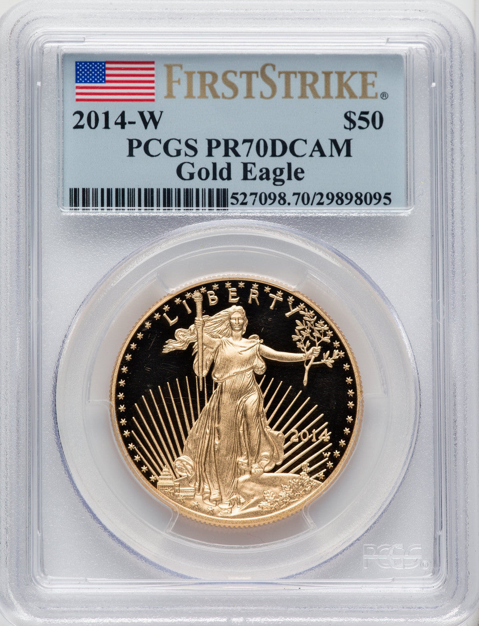 2014-W $50 Gold Eagle First Strike PCGS PR70