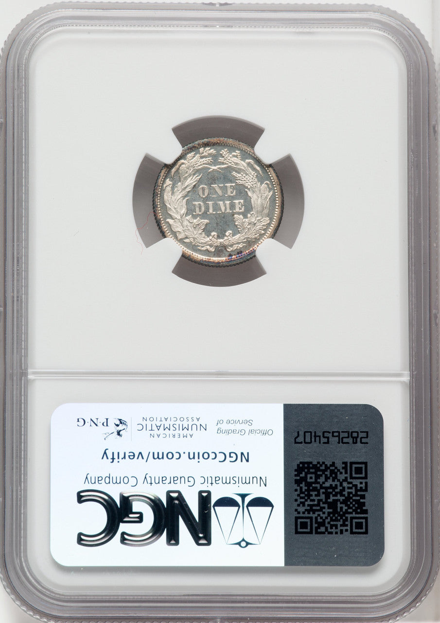 1869 10C CA Proof Seated Dime NGC PR65