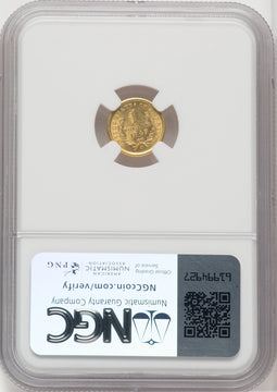 1849-O G$1 Open Wreath Gold Dollar NGC MS64