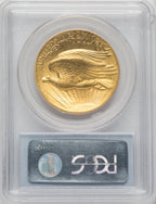 1907 $20 Flat Rim High Relief Double Eagle PCGS MS63