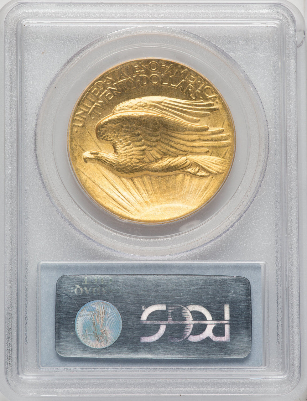 1907 $20 Flat Rim High Relief Double Eagle PCGS MS63