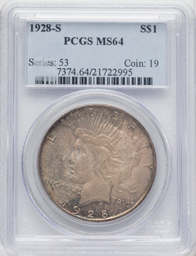 1928-S $1 Peace Dollar PCGS MS64 (766082003)