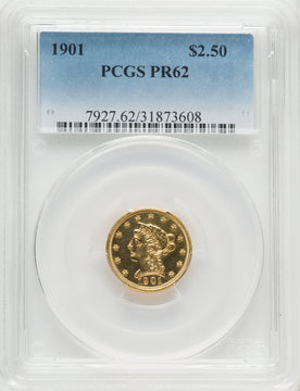 1901 $2.50 Proof Liberty Quarter Eagle PCGS PR62