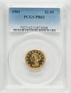 1901 $2.50 Proof Liberty Quarter Eagle PCGS PR62