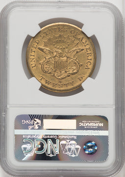 1859-S $20 CAC Liberty Double Eagle NGC AU55