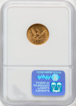 1860 $2.50 Old Rev. Liberty Quarter Eagle NGC AU58