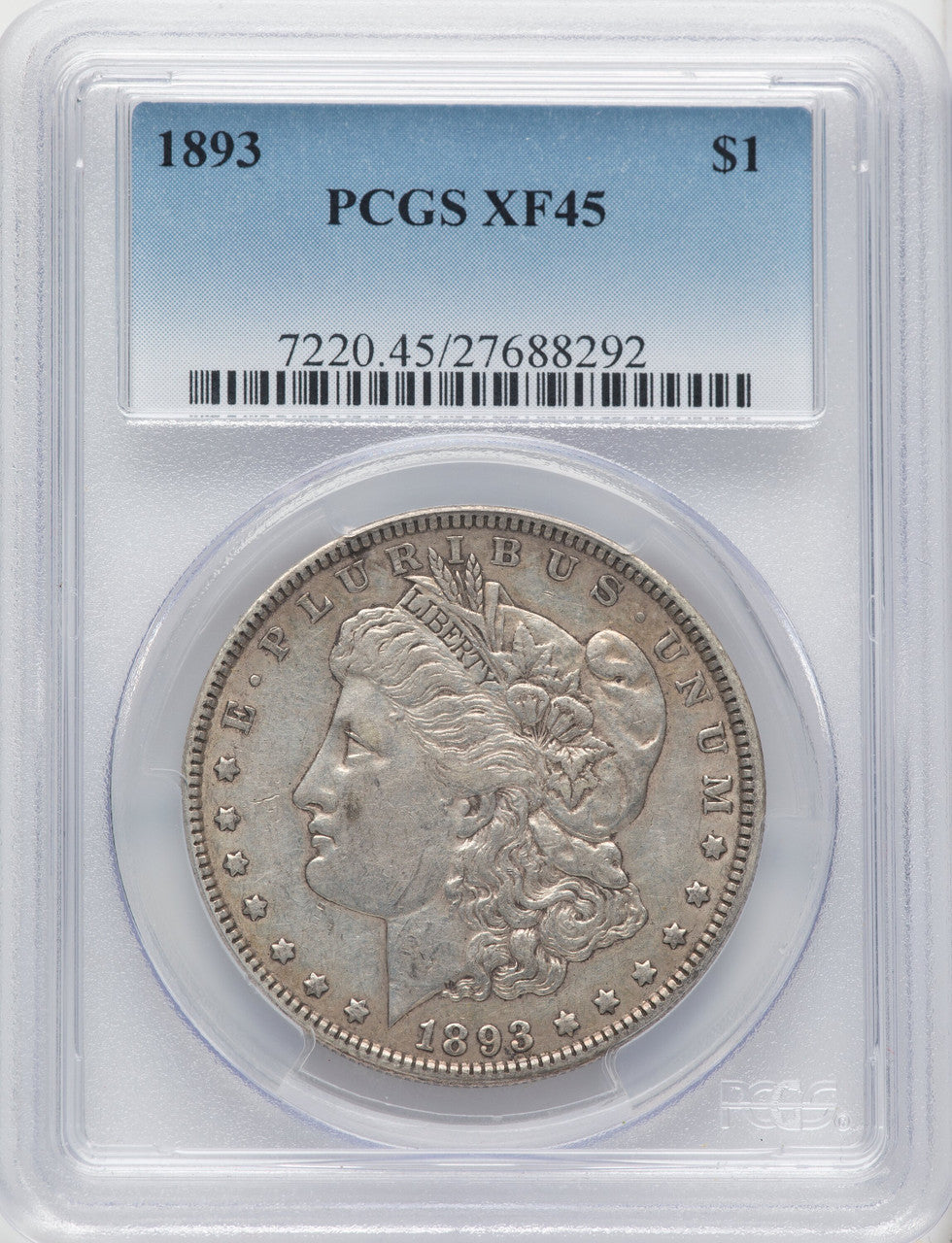 1893 $1 Morgan Dollar PCGS XF45