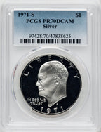 1971-S S$1 SILVER Proof Eisenhower Dollar PCGS PR70