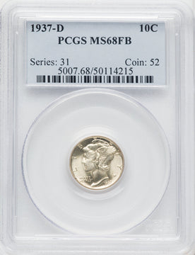 1937-D 10C FB Mercury Dime PCGS MS68