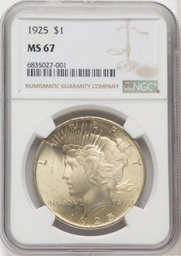 1925 $1 Peace Dollar NGC MS67 (505804001)