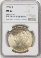 1925 $1 Peace Dollar NGC MS67 (505804001)