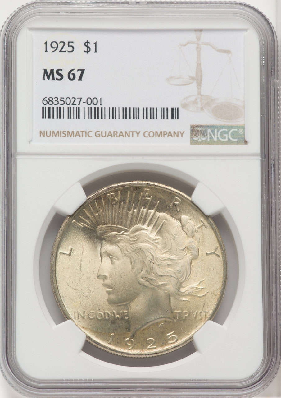 1925 $1 Peace Dollar NGC MS67 (505804001)