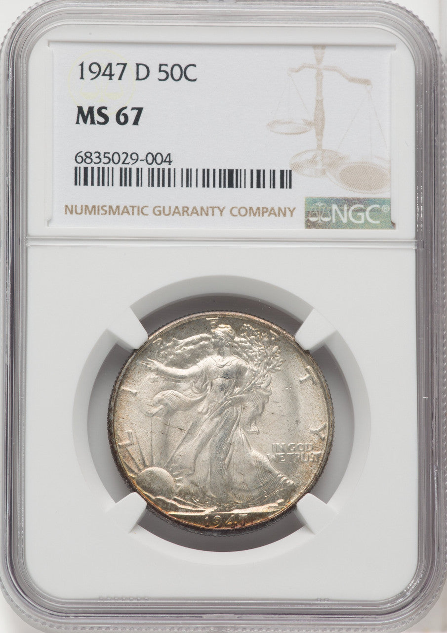 1947-D 50C Walking Liberty Half Dollar NGC MS67 (765883006)