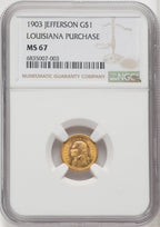 1903 G$1 JEFF Commemorative Gold NGC MS67
