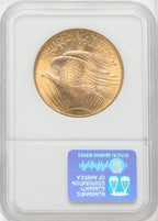 1908 NM $20 Wells Fargo Saint-Gaudens Double Eagle NGC MS68