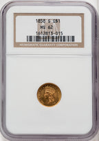1858-S G$1 Gold Dollar NGC MS62