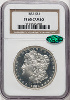 1882 $1 CA CAC Proof Morgan Dollar NGC PR65