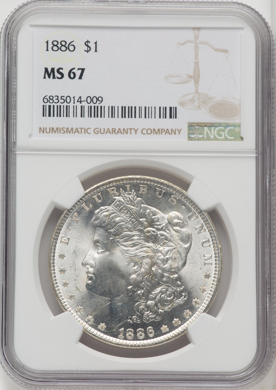 1886 $1 Morgan Dollar NGC MS67 (505871003)