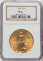 1926 $20 Saint-Gaudens Double Eagle NGC MS67