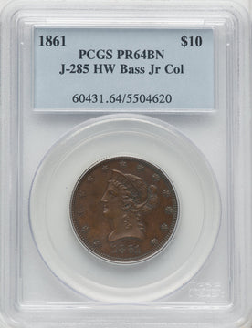 1861 $10 J-285 BN Patterns PCGS MS64