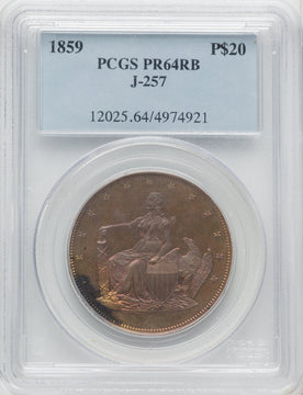 1859 P$20 J-257 RB Patterns PCGS MS64