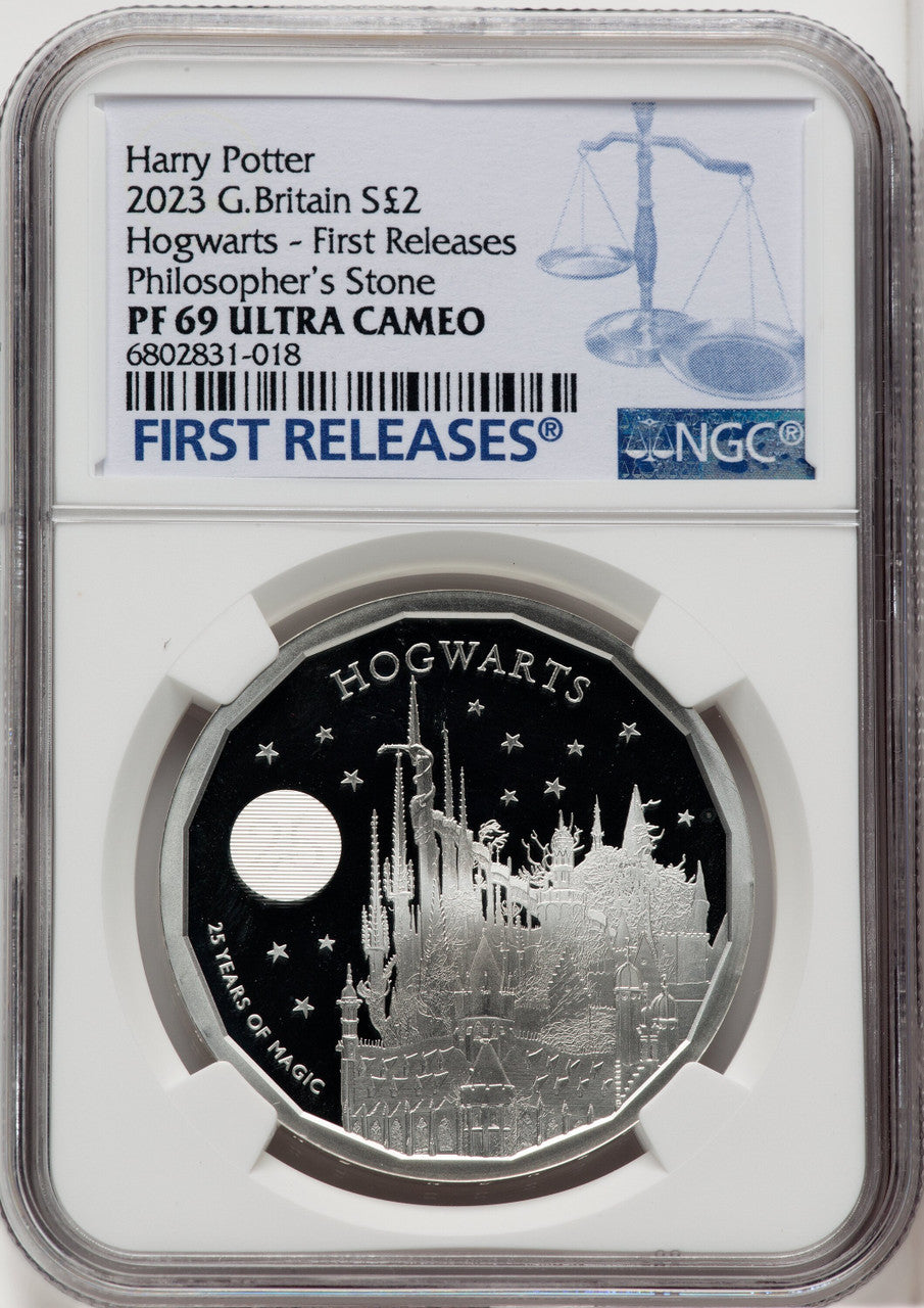 2023 G. Britain Harry Potter Hogwarts Silver Coin NGC PF69UCAM