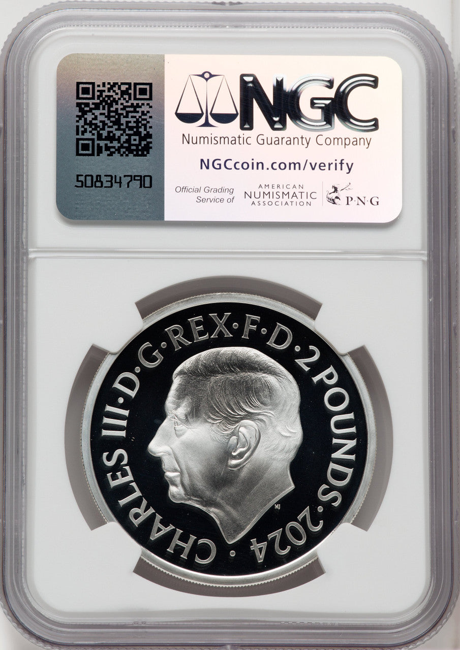 Charles III silver Proof “Year of the Dragon” 2 Pounds 2024 NGC PF70 UCAM