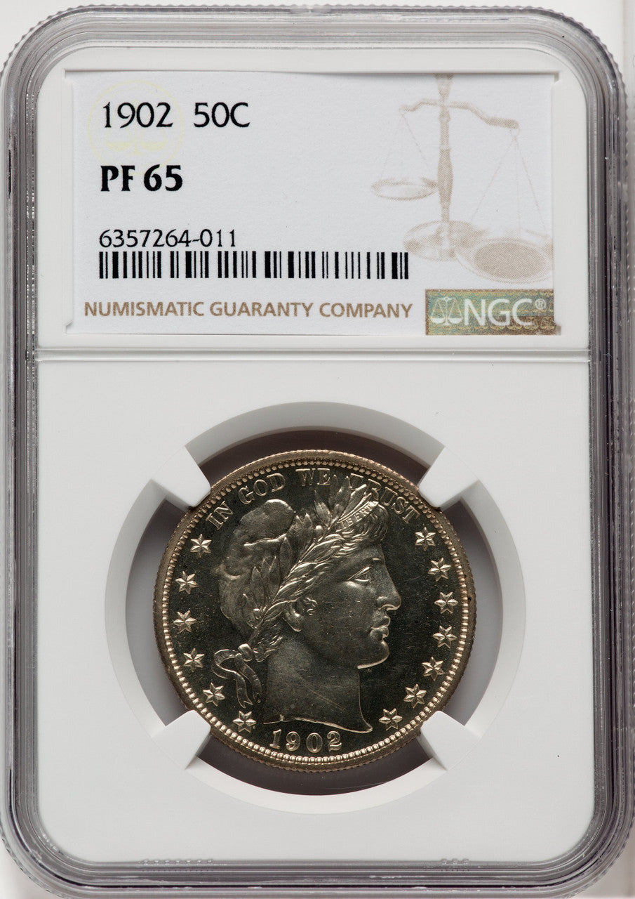 1902 50C Proof Barber Half Dollar NGC PR65