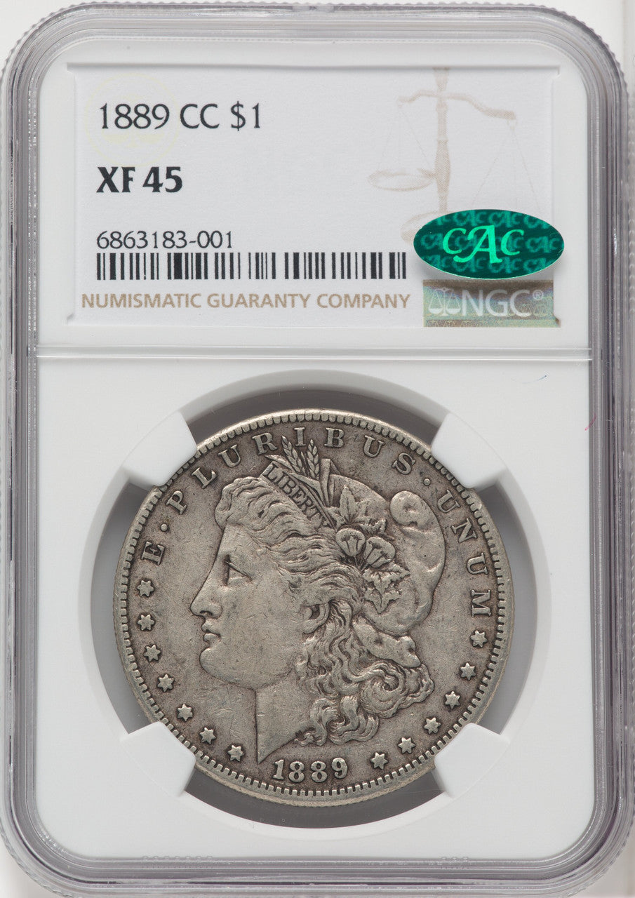 1889-CC $1 CAC Morgan Dollar NGC XF45