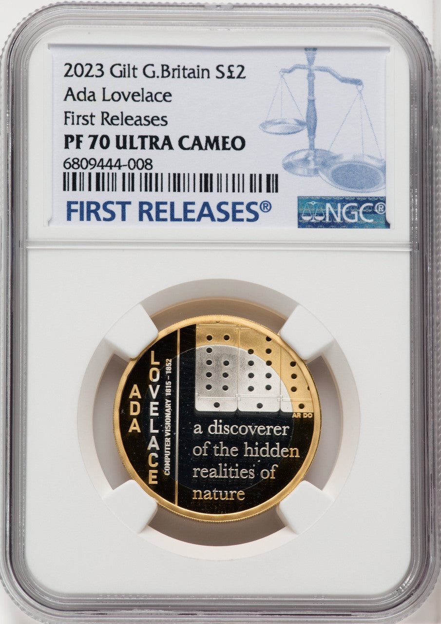 2023 Gilt G. Britain Ada Lovelace First Releases NGC PF70
