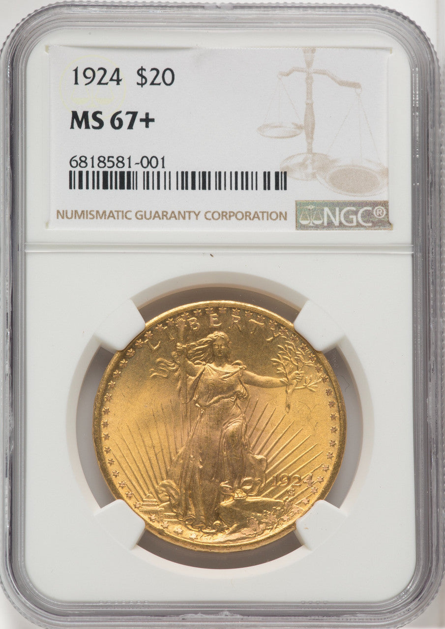 1924 $20 Saint Saint-Gaudens Double Eagle NGC MS67+