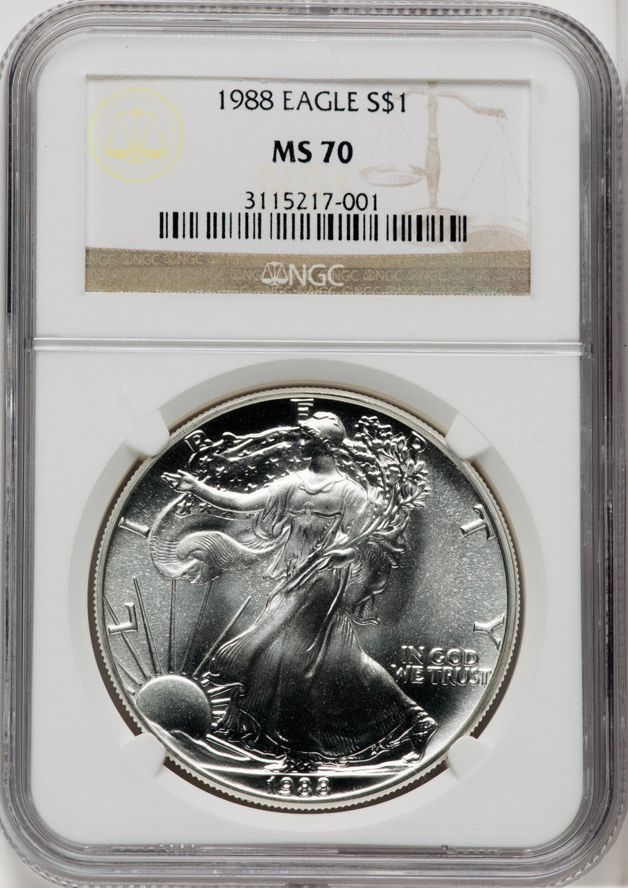 1988 $1 Silver Eagle NGC MS70