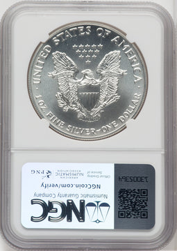 1991 S$1 Silver Eagle Brown Label NGC MS70