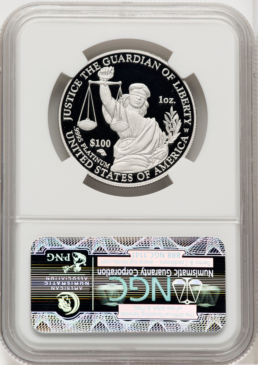 2010-W $100 One-Ounce Platinum Eagle First Strike ER Blue NGC PF70