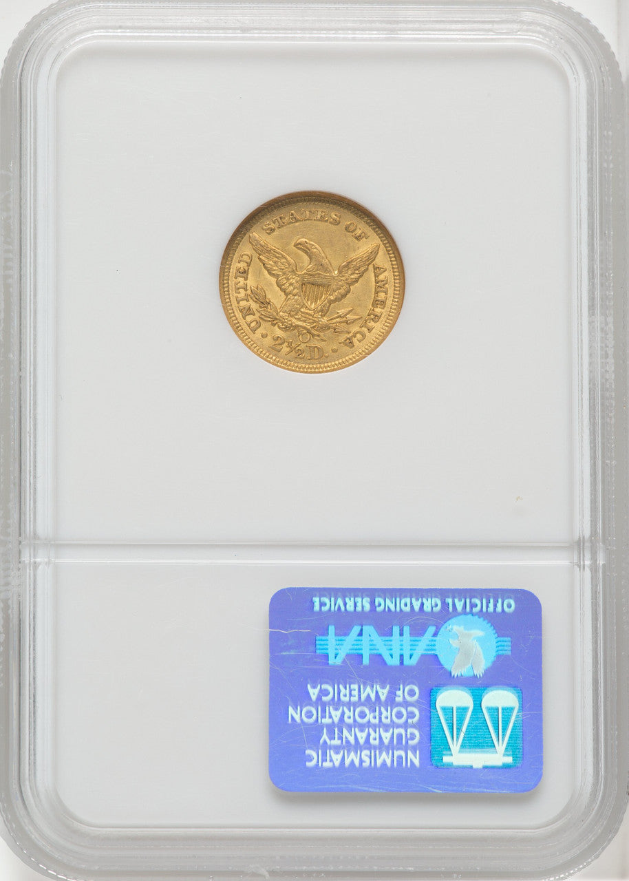 1856-O $2.50 Liberty Quarter Eagle NGC MS61