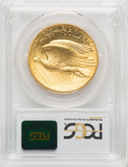 1907 $20 Wire Rim High Relief Double Eagle PCGS MS65+