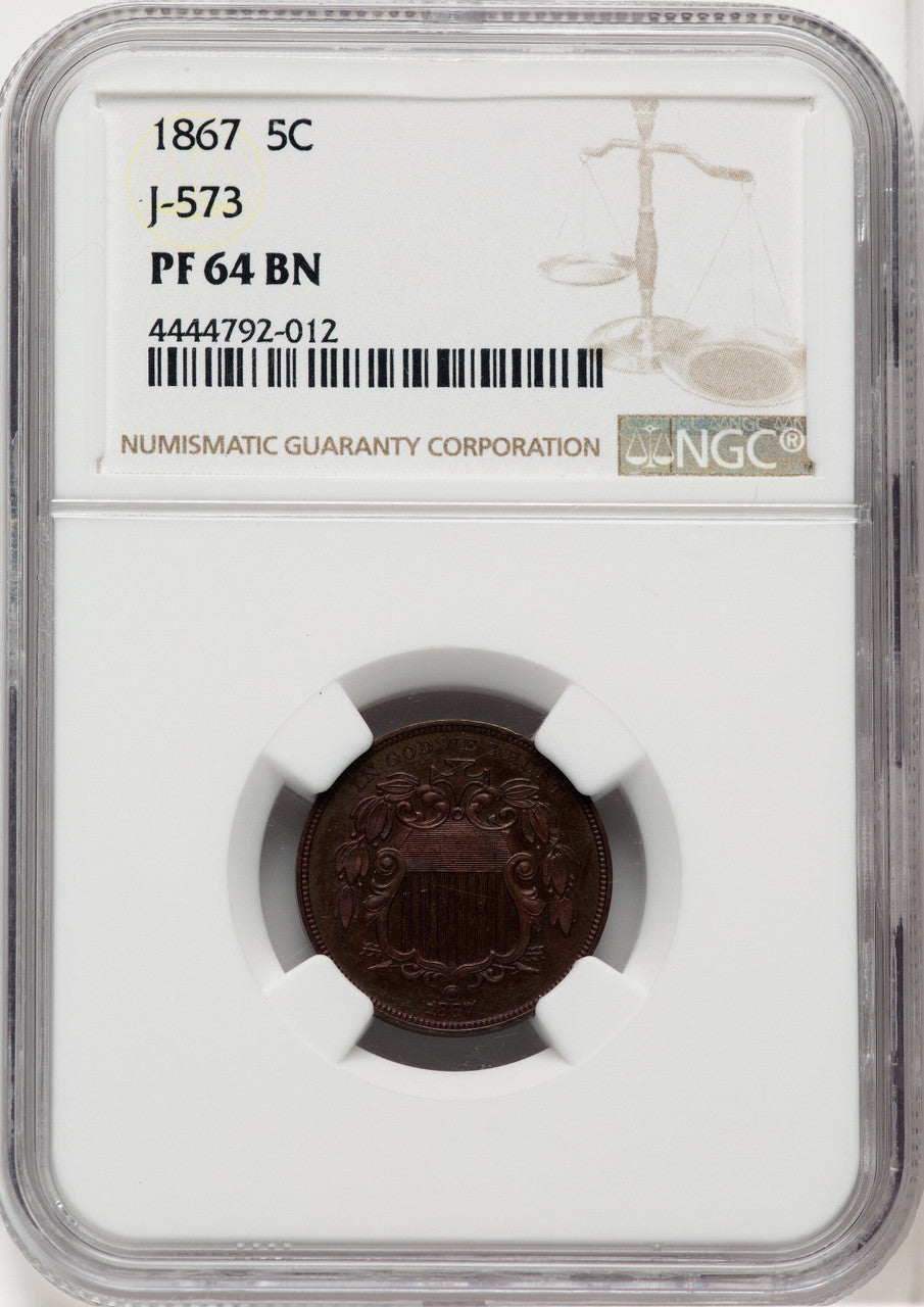 1867 5C J-573 BN Patterns NGC MS64