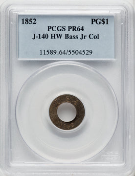 1852 Gold Dollar Judd-140 Patterns PCGS MS64