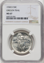 1938-D 50C Oregon Commemorative Silver NGC MS67