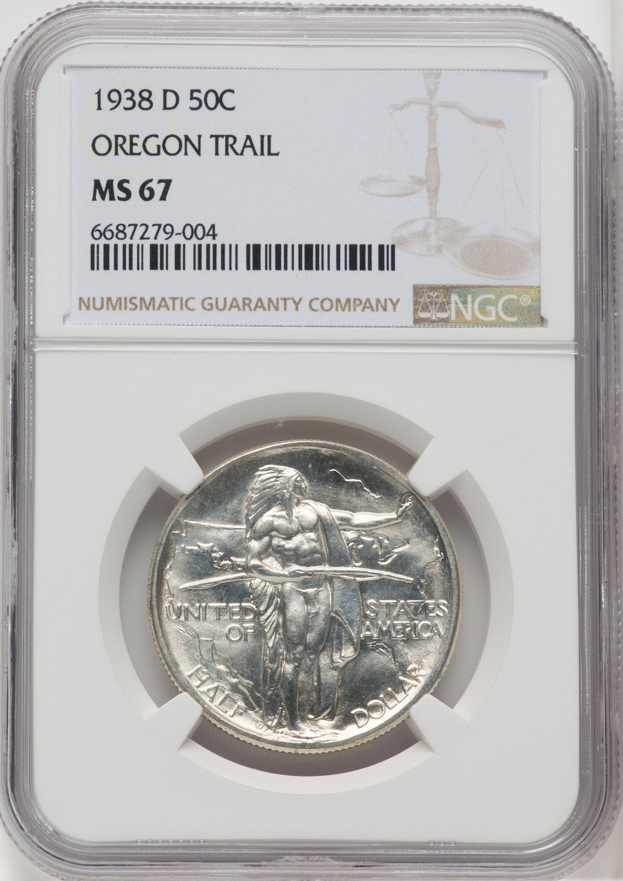 1938-D 50C Oregon Commemorative Silver NGC MS67
