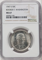 1947-S 50C Booker T. Washington Commemorative Silver NGC MS67 (766227047)