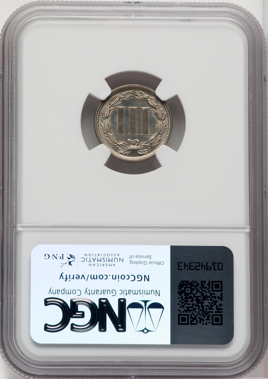 1877 3CN Proof Three Cent Nickel NGC PR64