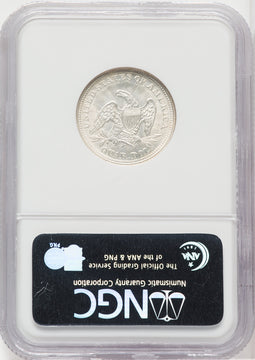 1853 25c Arrows and Rays Seated Quarter NGC MS65