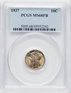 1937 10C FB Mercury Dime PCGS MS68